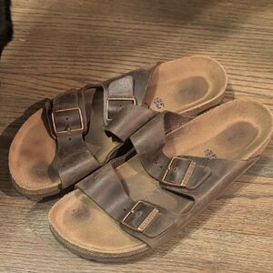 Birkenstock Dark Brown Leather Sandals